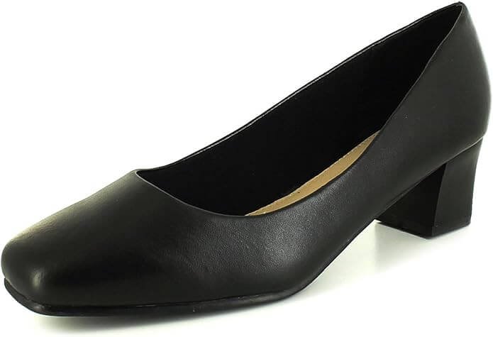 Comfort Plus Classic Court Shoe – Rounded Toe, Mid Heel